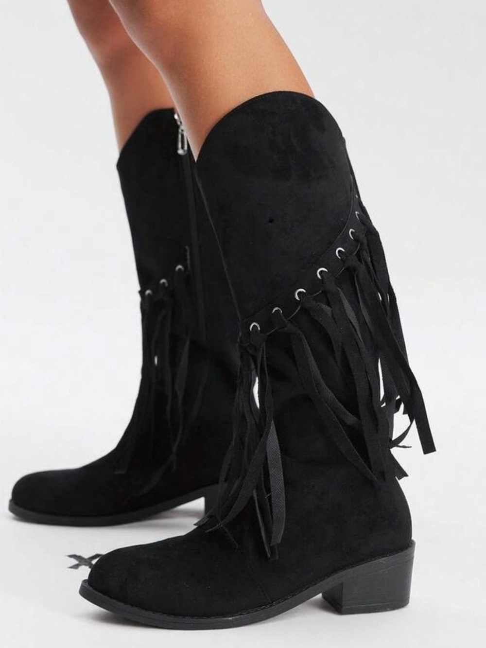 BOHO CHIC♦️FRINGED RIDING BOOT - Picture 2 of 13